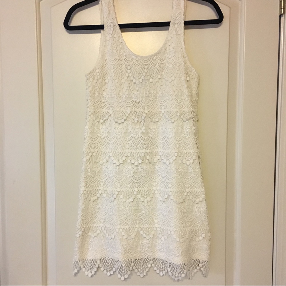 White/creamy lace H&M mini dress